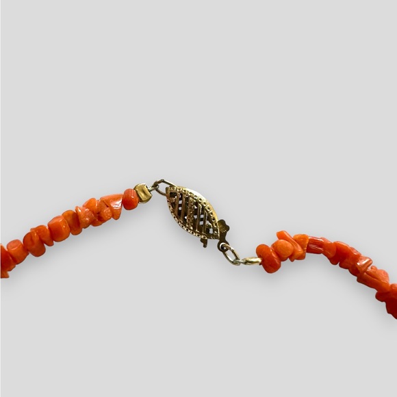 Vintage Branch/Chip Coral Necklace 14KTGF Clasp 18” - Picture 5 of 7
